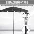 MODFU Knickbarer Sonnenschirm Aluminium grau 198x130cm