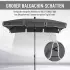 MODFU Knickbarer Sonnenschirm Aluminium grau 198x130cm