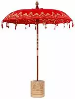 vidaXL Balinesischer Sonnenschirm mit Sockel Rot 185 x 185 x 260 cm