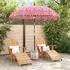 vidaXL Balinesischer Sonnenschirm mit Sockel rosa 215x215x260cm