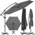 TecTake Artemis Ampelschirm Doppeldach 3x3m 360° drehbar, grau (406536)