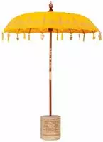 vidaXL Balinesischer Sonnenschirm mit Sockel Gelb 185 x 185 x 260 cm