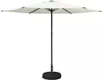 vidaXL Garten-Schirm mit Fu&szlig; 300 x 300 cm Polyester Rechtwinklig Creme