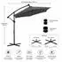 Mucola Ampelschirm mit LED-Beleuchtung, grau, 350cm