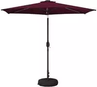vidaXL Gartenparasol mit LED-Lichtern und Sockel 270 x 270 cm