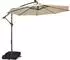 Costway Ampelschirm Ø300cm 40 Solar-LEDs UV-Schutz, beige (NP11133BE)
