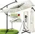 tillvex Rechteckiger Sonnenschirm LED Solar Ø 330cm, UV-Schutz, mit Ständer & Schutzhülle