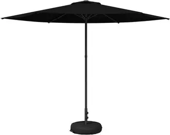 vidaXL Sonnenschirm mit Fu&szlig; 300x300cm, Polyester, schwarz