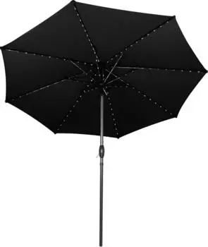MonsterShop LED-Sonnenschirm neigbar 2,7m, schwarz (Solar)