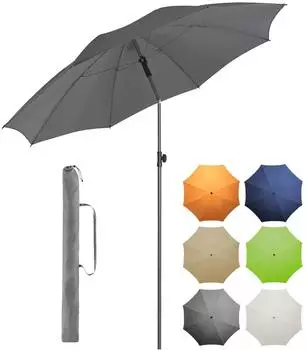 Fare Sonnenschirm L rund &Oslash;200cm, neigbar, UPF 50+, grau (8205)