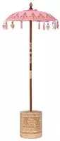 vidaXL Balinesischer Sonnenschirm mit Sockel Rosa 95 x 95 x 260 cm