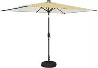 vidaXL Gartenparasol mit LED-Lichtern und Sockel 2 x 3 m Polyester