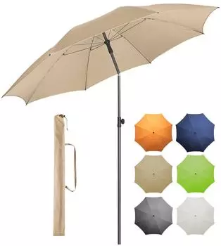Fare Sonnenschirm XL rund &Oslash;235cm, neigbar, UPF 50+, natur (8245)