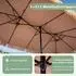 Costway Doppelsonnenschirm Hawaii-Stil 450x260cm, PE-Stroh, mit Kurbel (ZB35665NZ-M)