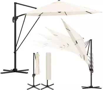 Woltu Sonnenschirm 360&deg; drehbar, 5 Neigungsstufen, UPF 50+ (W0UETT0965)