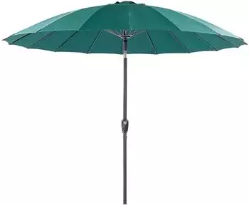 Beliani Baia Marktschirm rund ⌀255cm, gr&uuml;n, Aluminiumgestell (Baia)