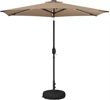 vidaXL Gartenparasol mit LED-Lichtern und Sockel 270x270cm
