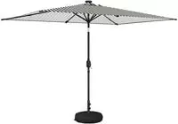 vidaXL Gartenparasol mit LED-Lichtern und Sockel 2 x 3 m Polyester