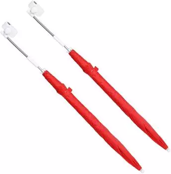 vidaXL Sonnenschirm mit Klemme 2er-Set feuersteinrot &Oslash;105x86cm 170T Polyester (42041278)