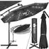 tillvex Ampelschirm LED Solar Ø 350cm anthrazit, Aluminium, UV-Schutz (TVSNS-021)