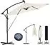 Woltu Sonnenschirm 300cm Solar-LED-Beleuchtung 360° drehbar UPF 50+