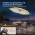 Woltu Sonnenschirm 300cm Solar-LED-Beleuchtung 360° drehbar UPF 50+
