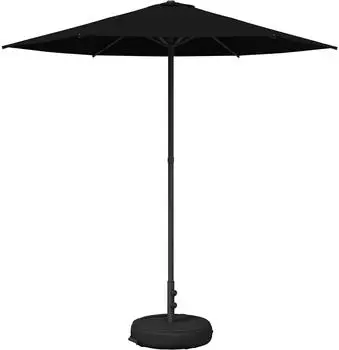 vidaXL Sonnenschirm mit Fu&szlig; 230x230cm, Polyester, schwarz
