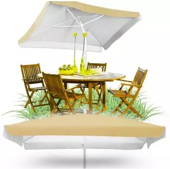 Zolta Sonnenschirm XXL quadratisch 160x160cm beige, höhenverstellbar, knickbar