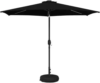 vidaXL Garten-Sonnenschirm mit LED-Lichtern und Sockel 300x300cm (42036272)