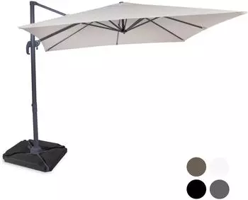 VONROC Pisogne Sonnenschirm freistehend 300x300cm, 360&deg; drehbar, neigbar (GP506XX_BEIGE_C2)
