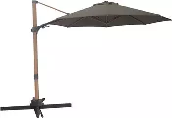 AXI Solis Ampelschirm rund Ø 300cm, Holzoptik/Taupe (A100.303.03)