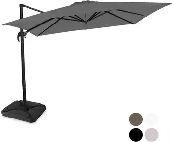 VONROC Pisogne Sonnenschirm freistehend 300x300cm, neigbar, 360&deg; drehbar, grau