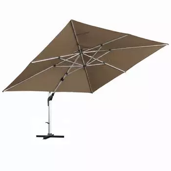 anndora Ampelschirm quadratisch 400x400cm Aluminium, 360° drehbar