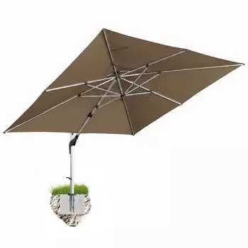 anndora Ampelschirm quadratisch 4x4m, Aluminium, 360° drehbar
