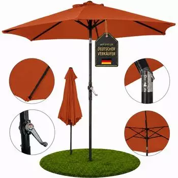 Ondis Sonnenschirm rund 180cm Polyester terracotta UV50 (38mm)