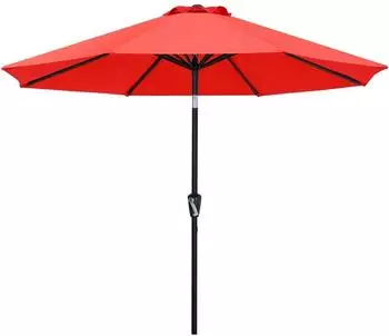 LuxusKollektion Sonnenschirm 270cm, rot, wasserabweisend, Neigungsfunktion