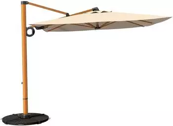 LuxusKollektion Ampelschirm 300cm quadratisch, champagner, UV50+, 360° drehbar