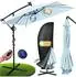 Kesser Holly Ampelschirm Ø350cm LED Solar, hellblau