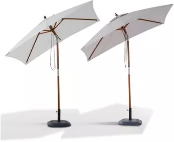 Outsunny Gartenschirm 3-stufig Holz+Polyester Creme (84D-017CW)