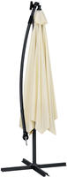 Ampelschirm Brazil 350 Cm Grau / Creme &ndash; Mit Led-beleuchtung Solar & Kurbel &ndash;