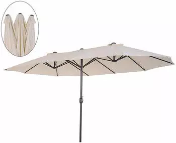 Outsunny Alu-Doppelsonnenschirm 460 x 270 cm creme