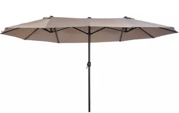 Outsunny Alu-Doppelsonnenschirm 460 x 270 cm braun