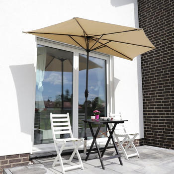 Sekey Halb-Sonnenschirm 270×135cm taupe