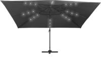 vidaXL Ampelschirm mit LED-Beleuchtung Alu-Mast 400x300 cm Anthrazit