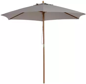 Outsunny Sonnenschirm 3-stufig Bambus 180/㎡ Polyester Grau