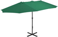 vidaXL Sonnenschirm mit Aluminium-Mast 460x270 cm Gr&uuml;n