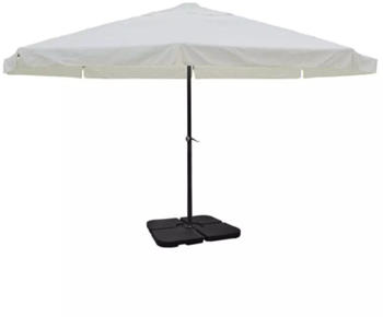 vidaXL Schirm mit Alu-Mast Ø 500 cm weiß