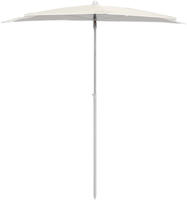 vidaXL Halb-Sonnenschirm mit Mast 180x90 cm Sandfarbe