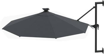 vidaXL Sonnenschirm Wandmontage + LEDs 300cm anthrazit (312524)
