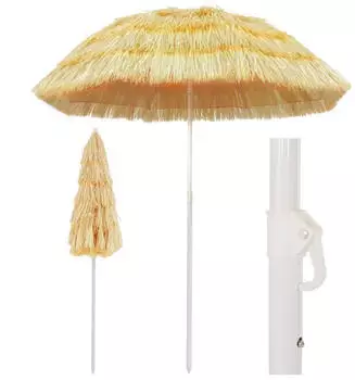 vidaXL Strandschirm Natur 180cm Hawaii Style (44547)